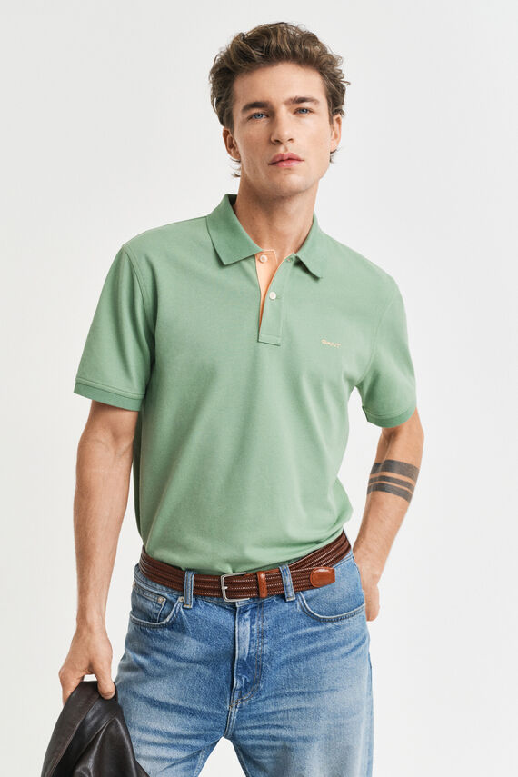 Polo de piqué en contraste