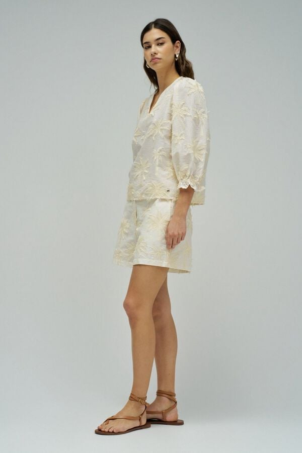 Salsa Jeans Textured 3D knit look blouse Ivory