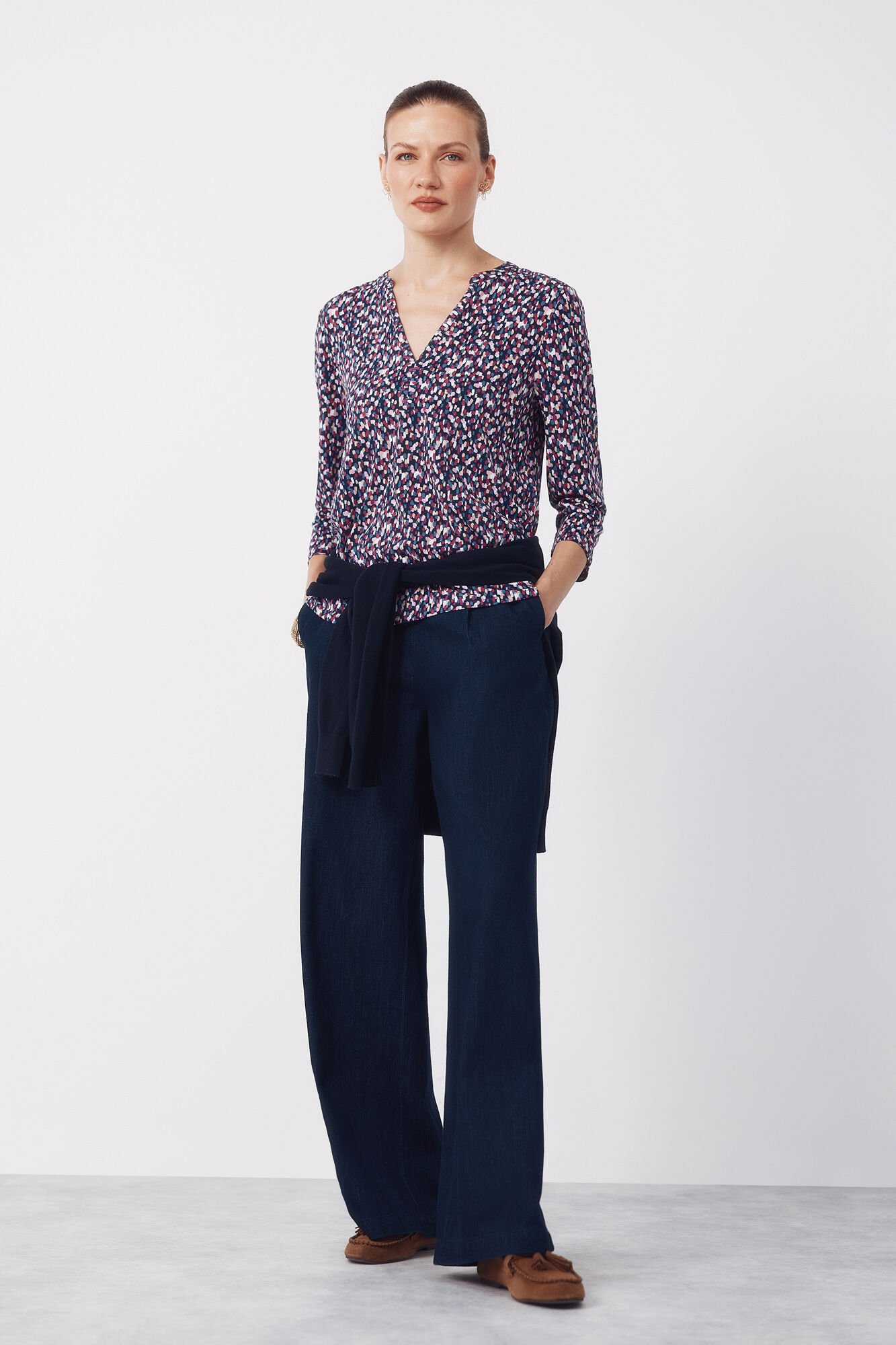 Cortefiel Basic top with mandarin collar