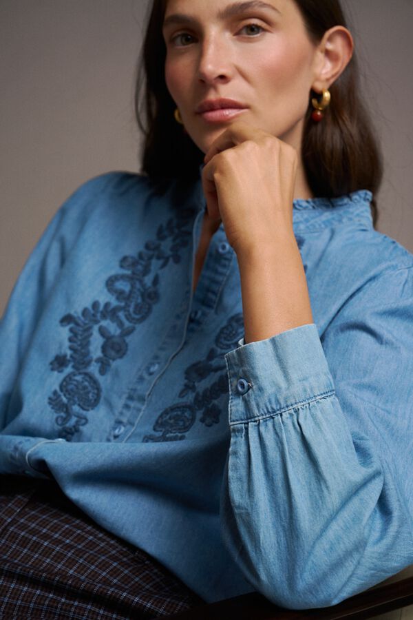Pol&iacute;n Et Moi Denim shirt Miranda Blue