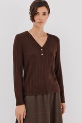Cortefiel Baker's structured t-shirt Dark brown