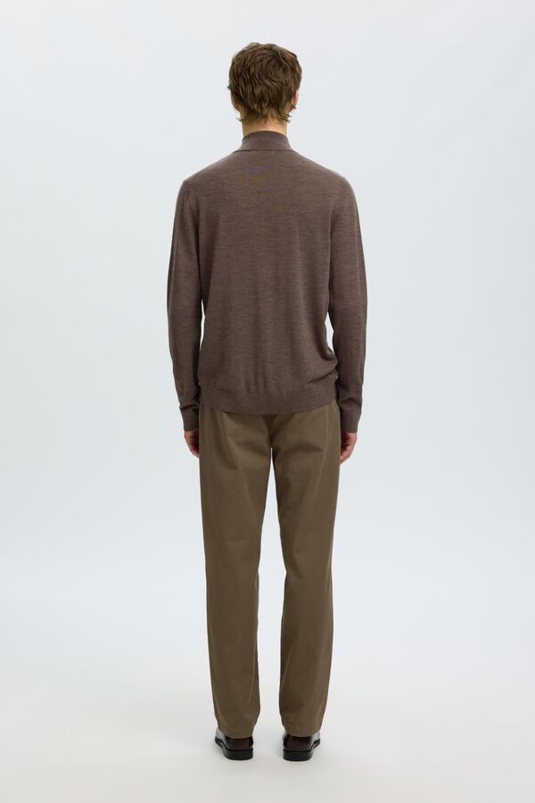 Selected Camisola gola alta Castanho