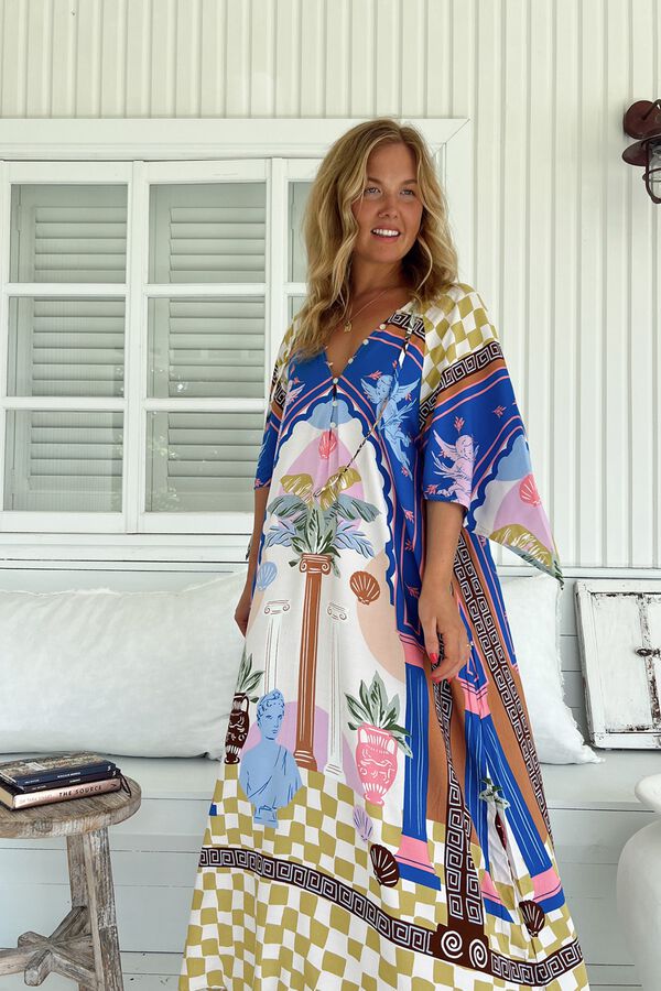 Jaase Vestido comprido caftan Multicolorido
