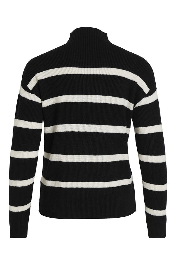 Cortefiel High neck knit jumper Black