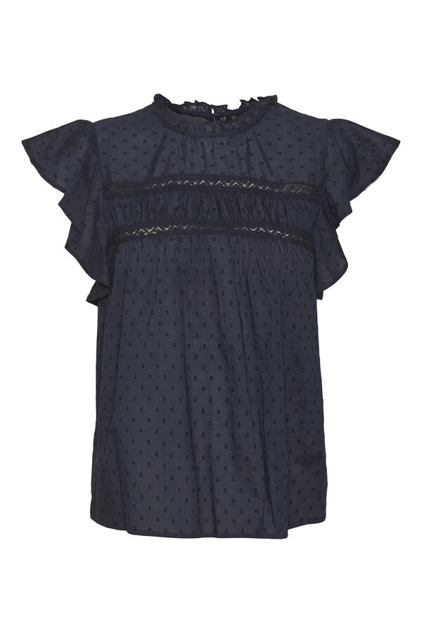 Vero Moda Blusa fluida de gola redonda Azul
