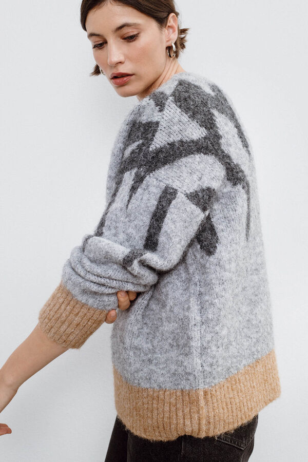 Object Multicoloured animal print sweater Grey