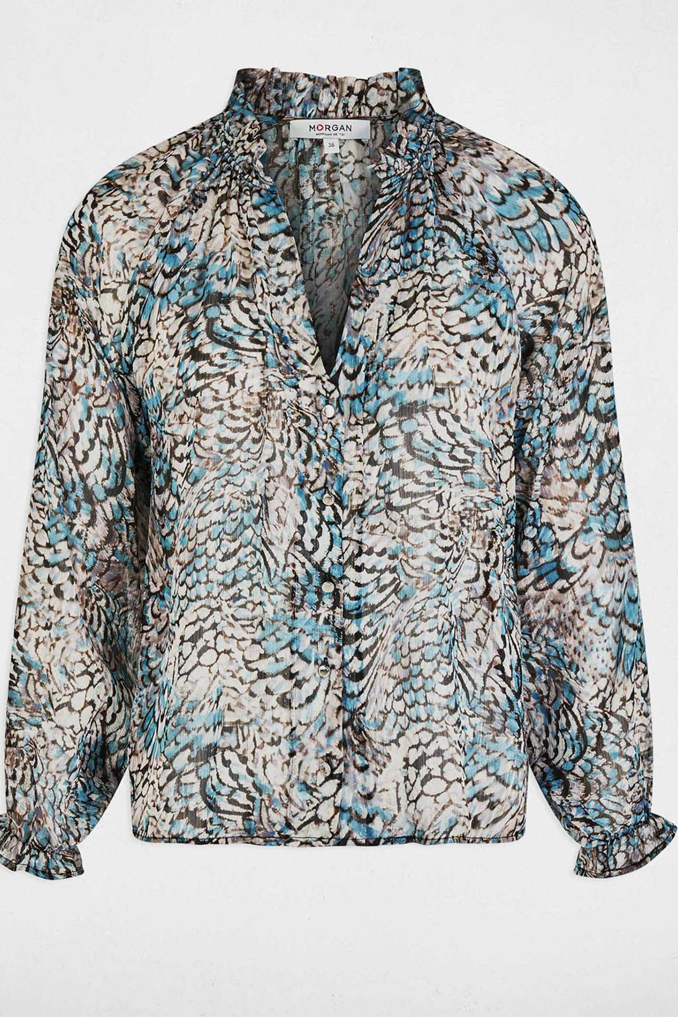 Morgan Camisa estampada gola em bico