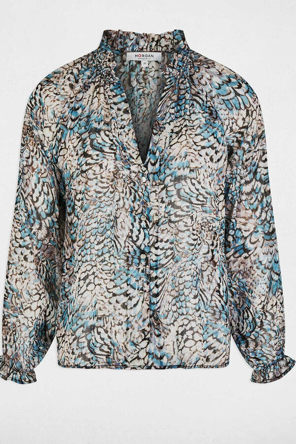 Morgan Camisa estampada gola em bico Multicolorido