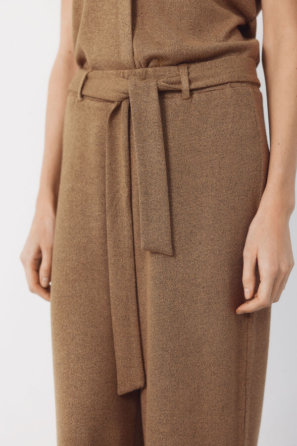 Cortefiel Rustic jersey-knit trousers Kaki