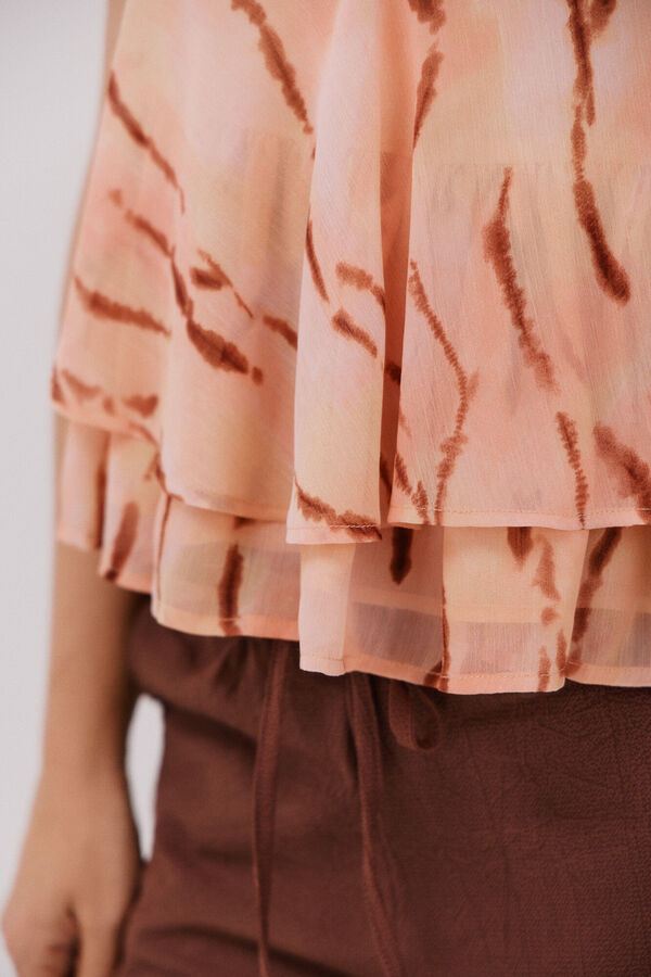 Cortefiel Blusa estampada fluida Multicolorido