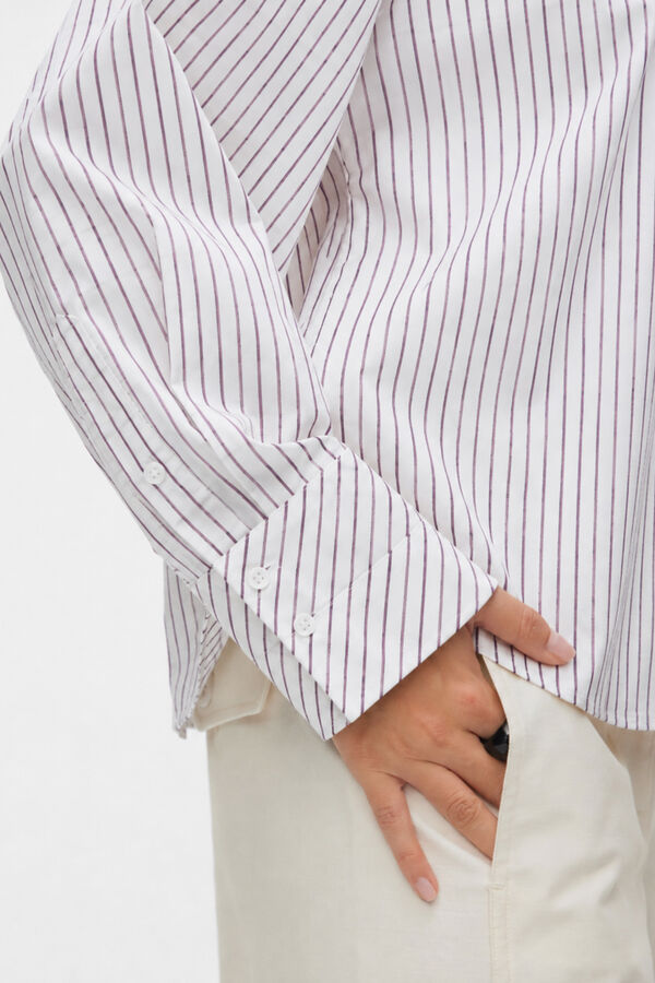 Vero Moda Striped relaxed fit shirt White