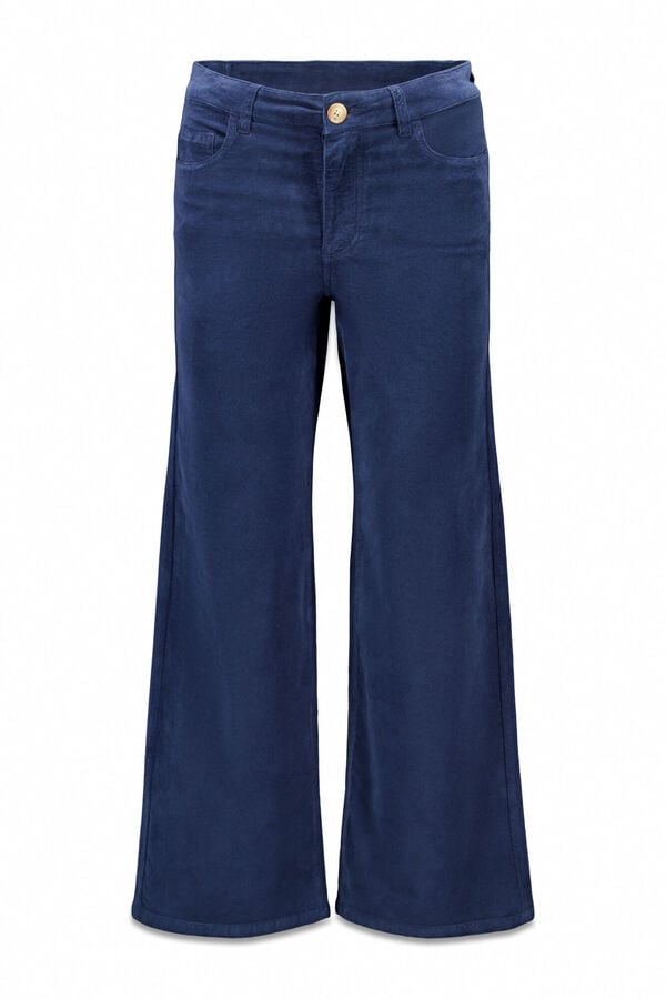 Cortefiel Pantalones Marine Velvet Blue