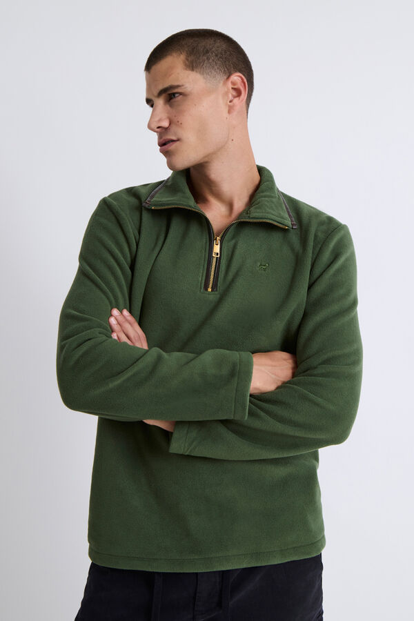 Williot Camisola Fecho-Éclair com polar meia Verde