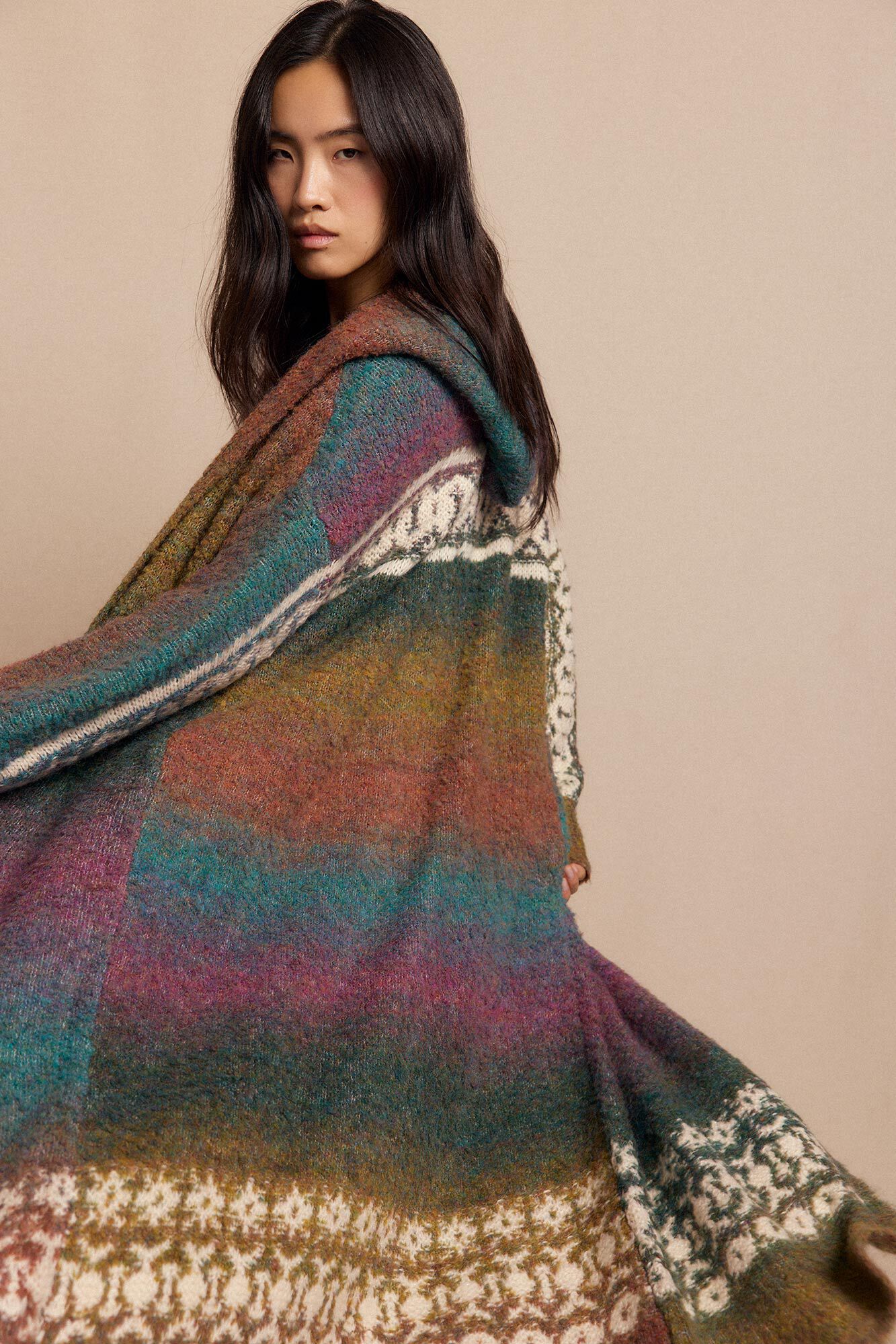 Slowlove Casaco comprido jacquard