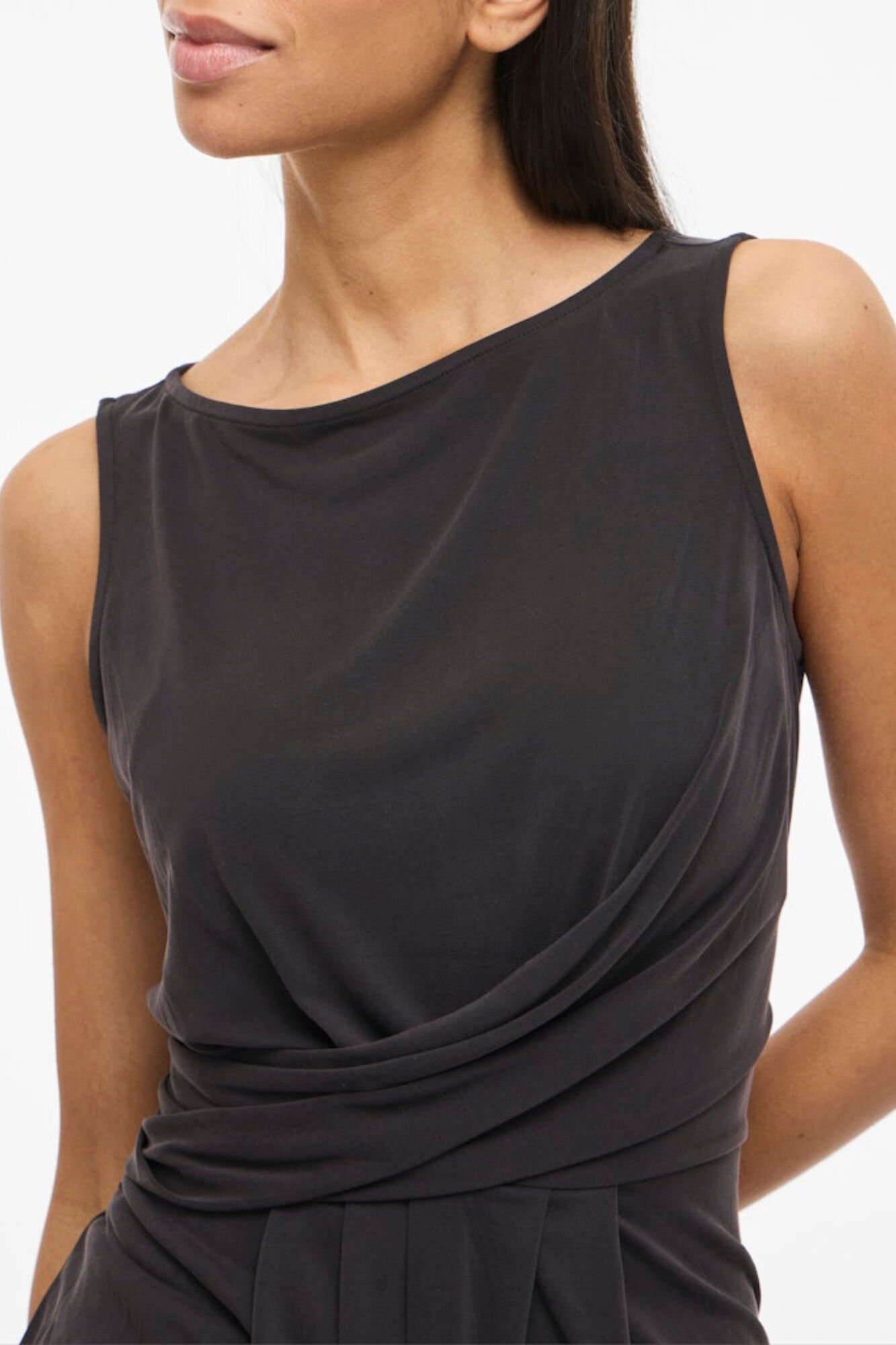 Vila Top de mulher com franzido envolvente em modal