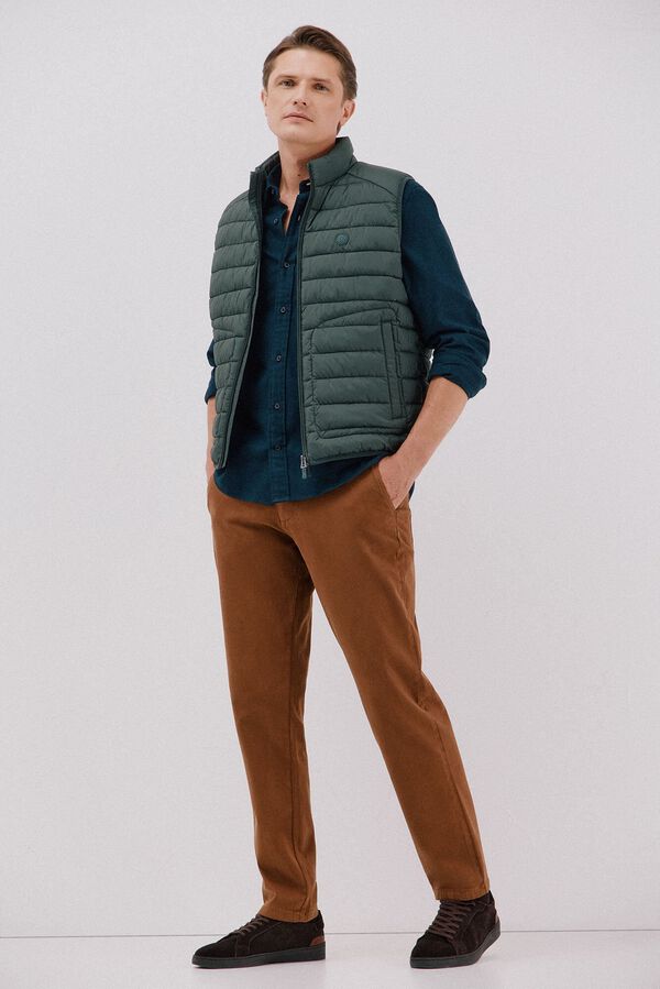 Cortefiel Flannel herringbone shirt Navy