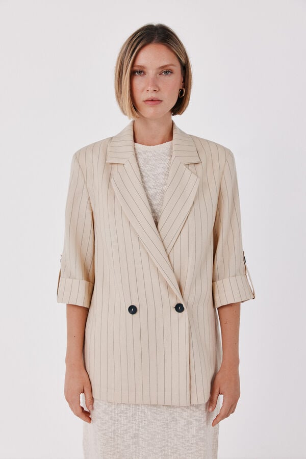 Cortefiel Fluid women's blazer Beige