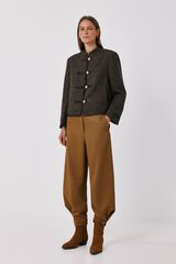 Cortefiel Women's serge jogger trousers Brown