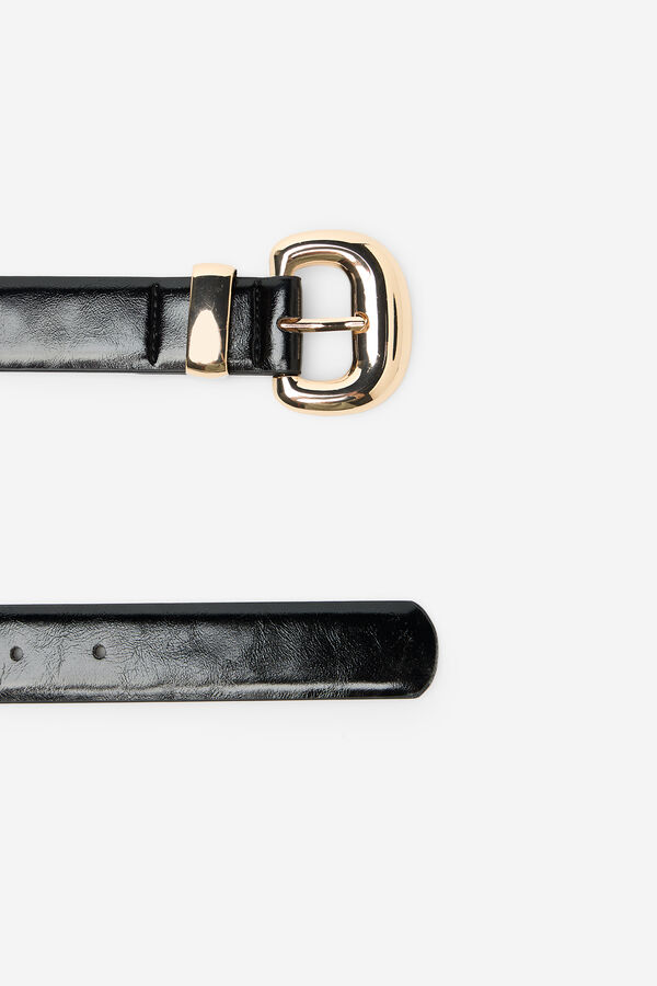Cortefiel Puffy buckle belt Black