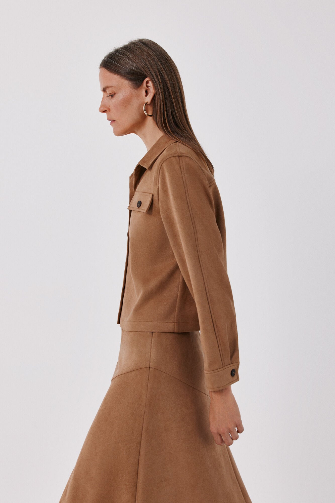 Cortefiel Faux leather lightweight jacket