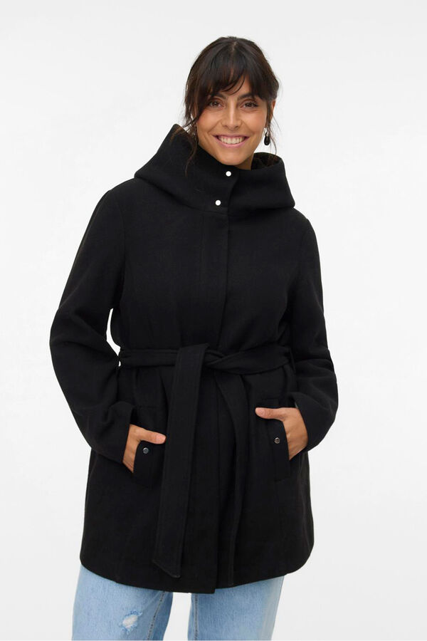 Vero Moda Curve Sobretudo de tecido com capuz Curve Preto