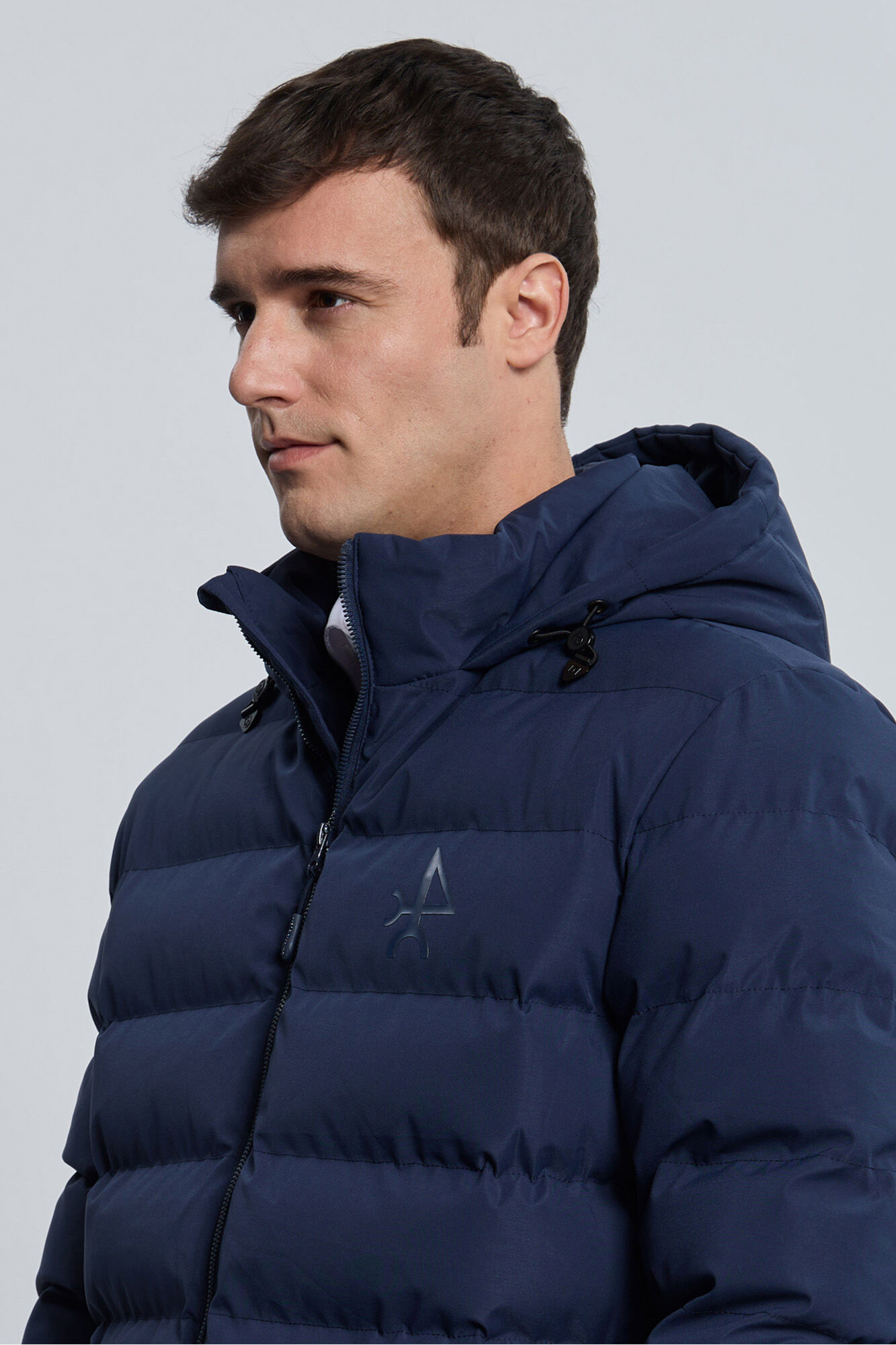 Valecuatro Chaqueta acolchada emboss azul marino