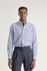 PuroEGO Camisa xadrez de algodão slim Azul