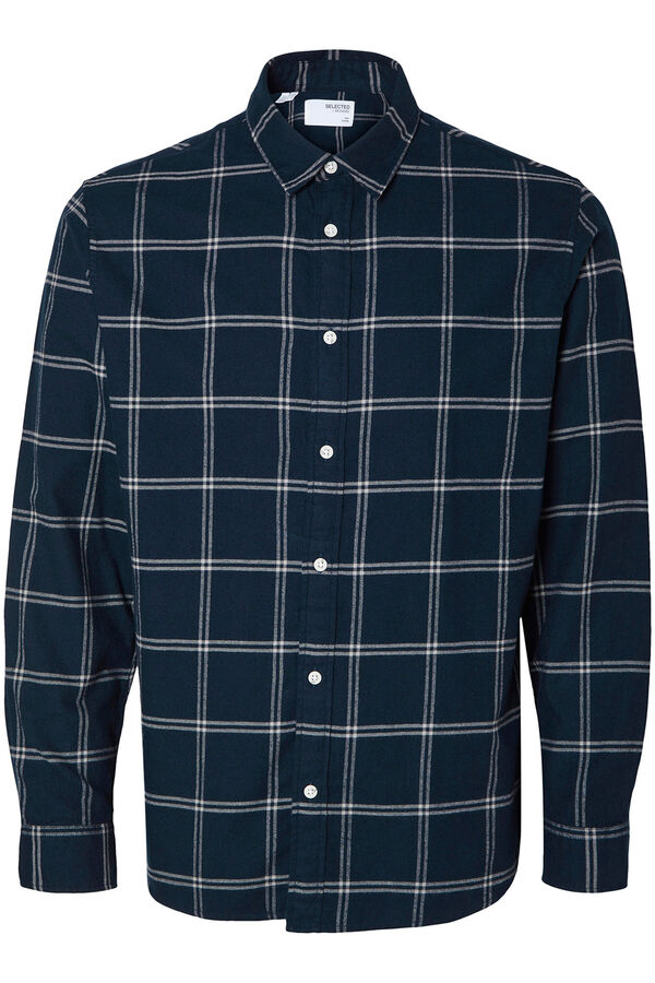 Selected Camisa de manga comprida com corte slim Azul