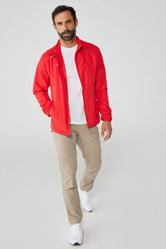 Cortefiel Lightweight, functional running and trekking jacket Red