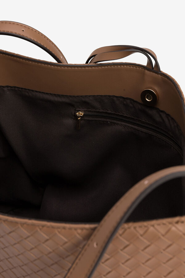 Vilanova Mala de ombro com trama gravada Castanho