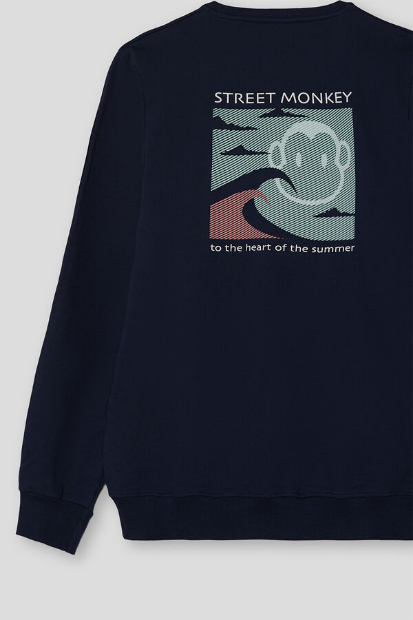 Street Monkey Sweatshirt estampada Azul
