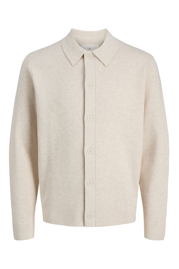 Jack & Jones Cardigan de gola polo Branco