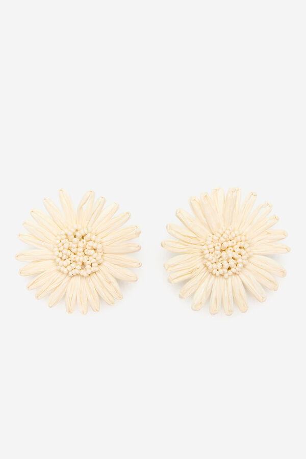 Cortefiel Pendientes margaritas Marfil