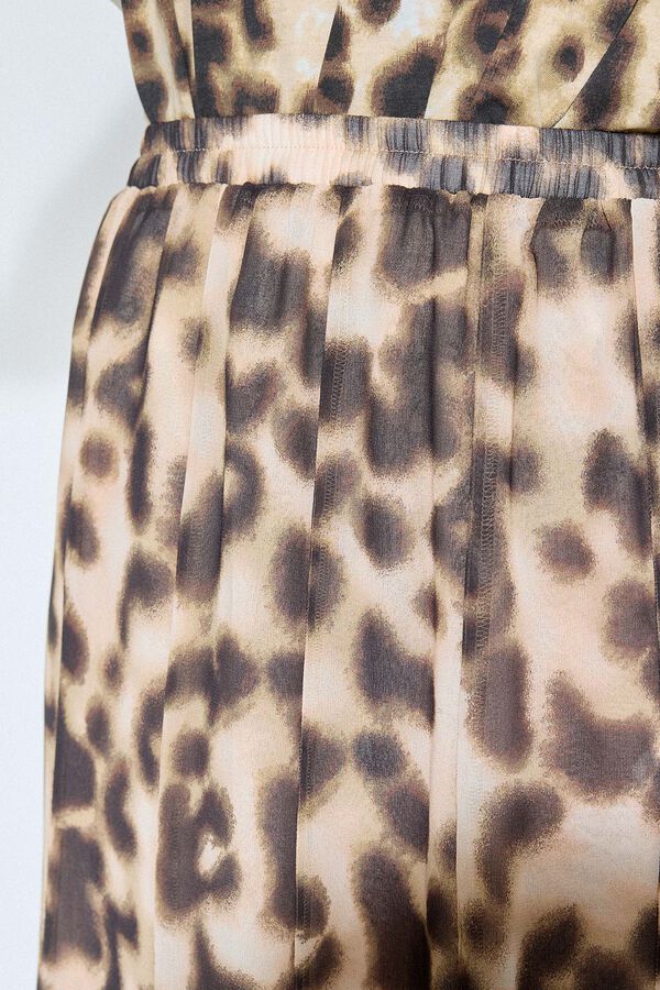 Slowlove Saia flare estampada Verde