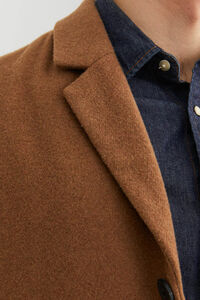 Cortefiel Lapel collar coat in wool blend  Brown