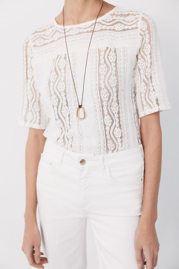 Cortefiel Lace top White