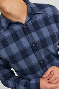 Cortefiel Checked serge shirt  Blue