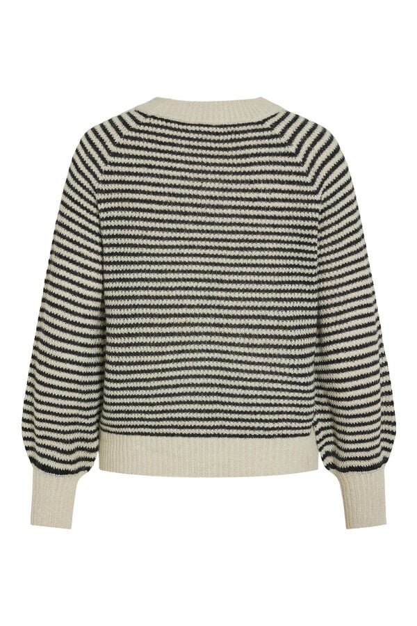 Cortefiel Striped jersey with glitter Grey