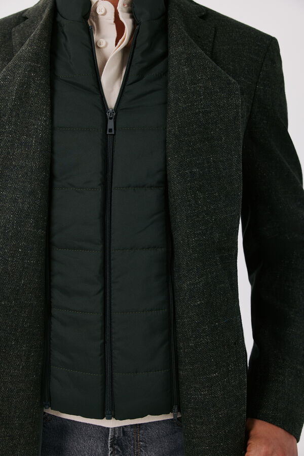 Cortefiel Wool jacket with removable lining Green
