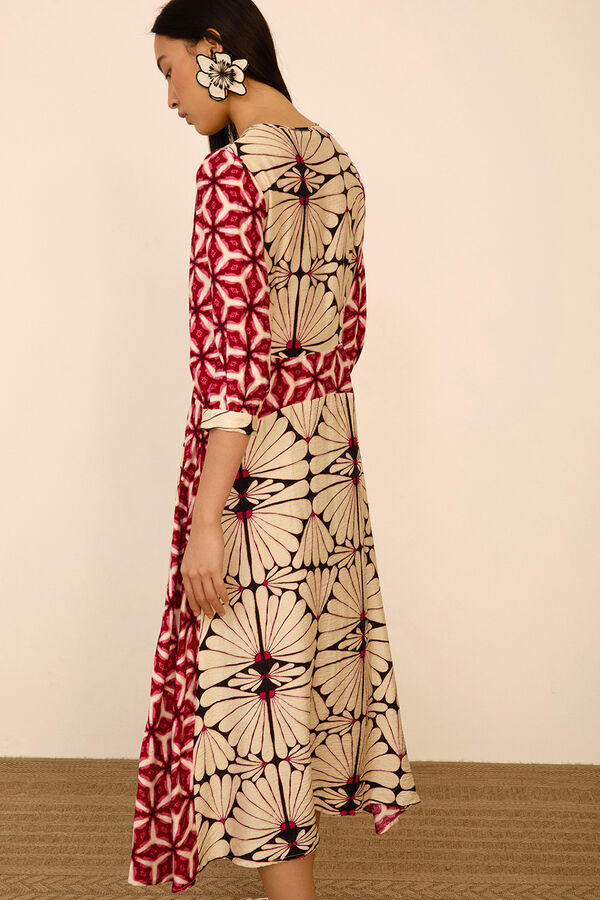 Meisie Printed long dress Printed white