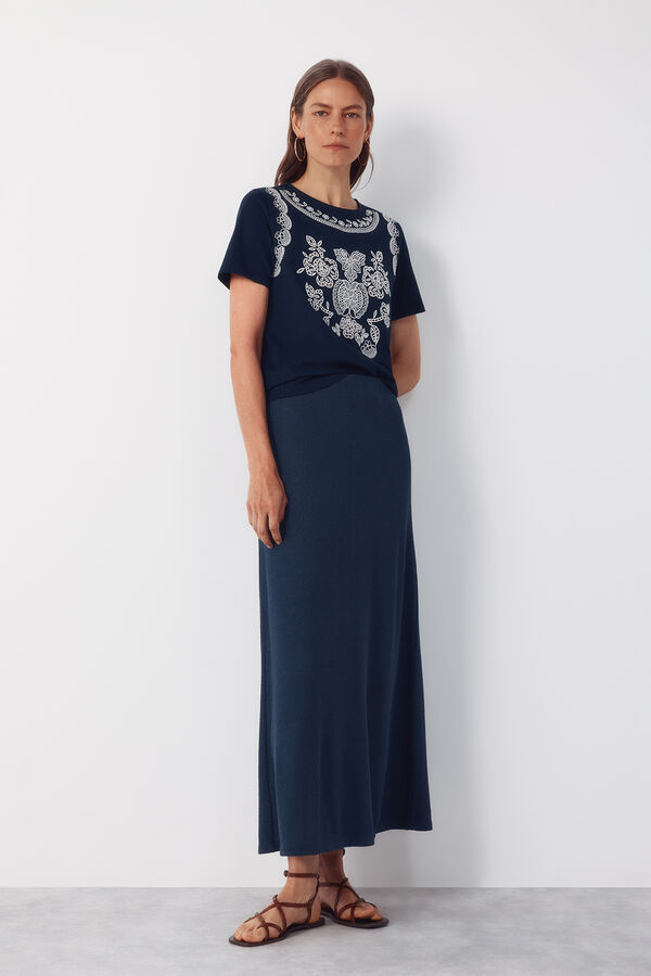 Cortefiel Printed t-shirt Blue