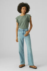 Vero Moda Top vazado com mangas de folhos Verde