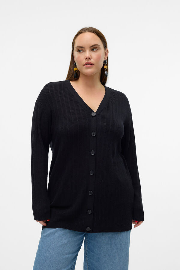 Cortefiel V size neckline cardigan Black