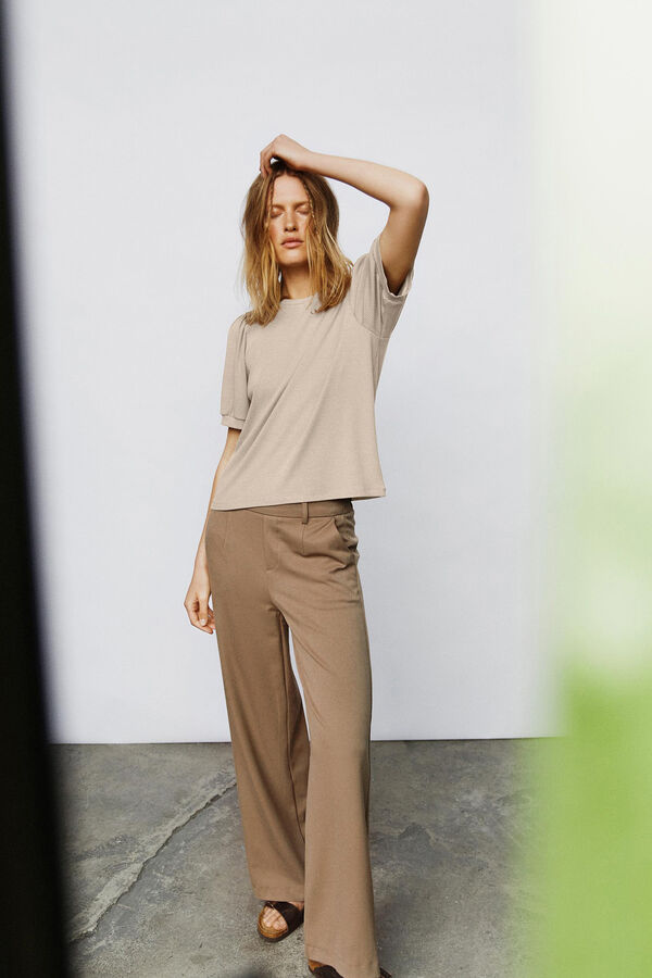 Wide Leg Trousers: Brown