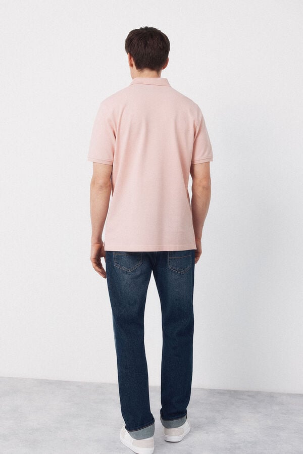 Cortefiel Basic piqu&eacute; polo shirt Pink