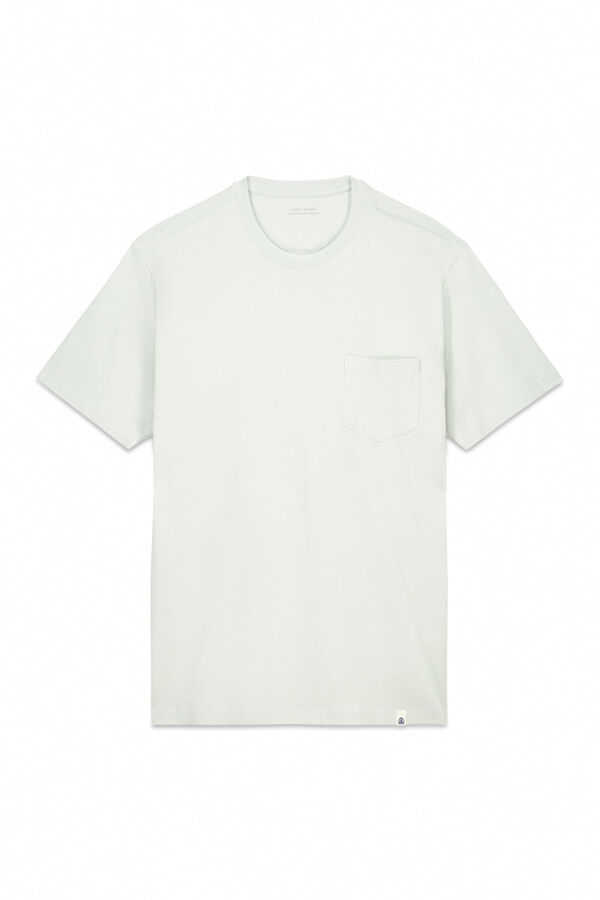 Cortefiel Basic t-shirt with pocket Kaki