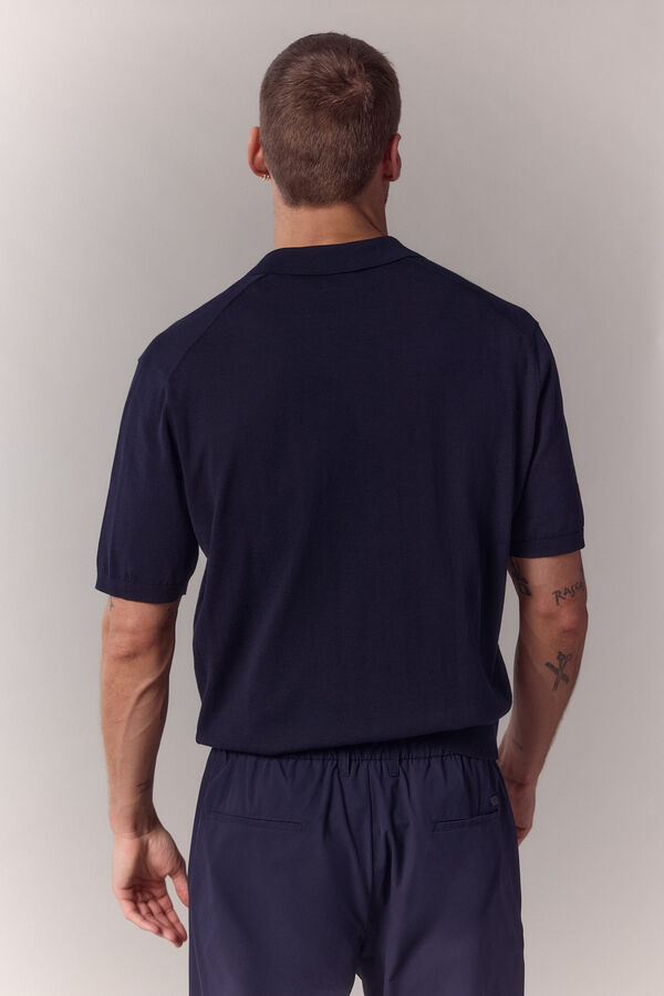 OOTO Camisola polo lisa de manga curta Azul