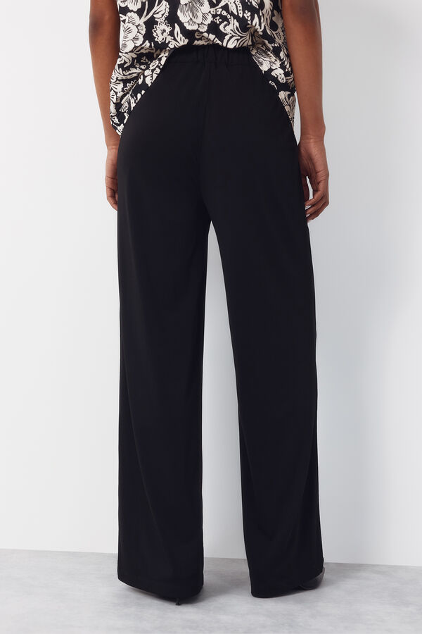 Cortefiel Jersey-knit trousers Black