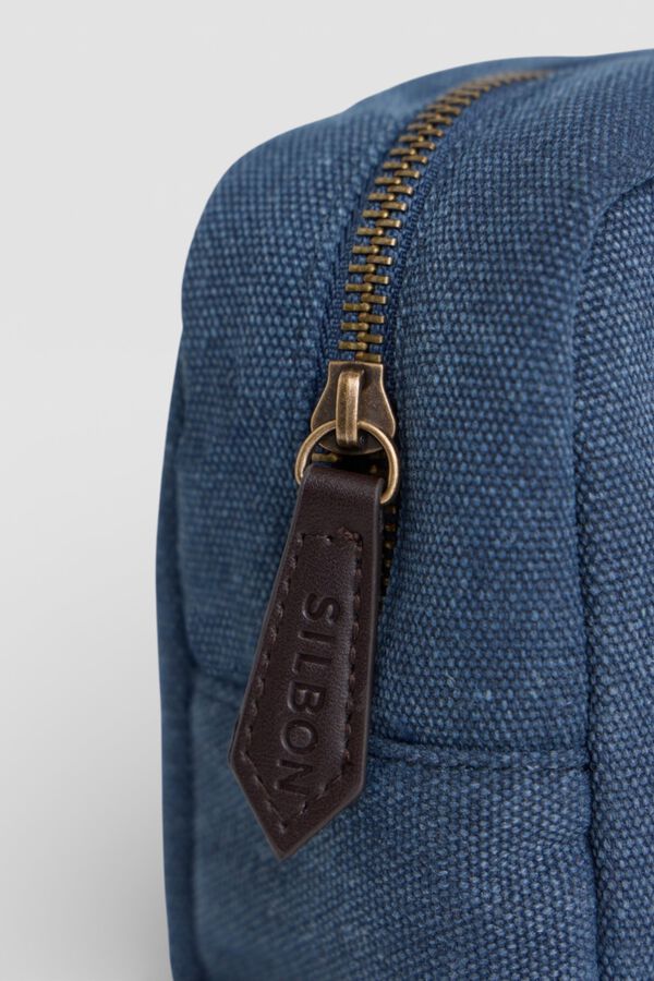 Silbon Neceser detalle piel Azul marino