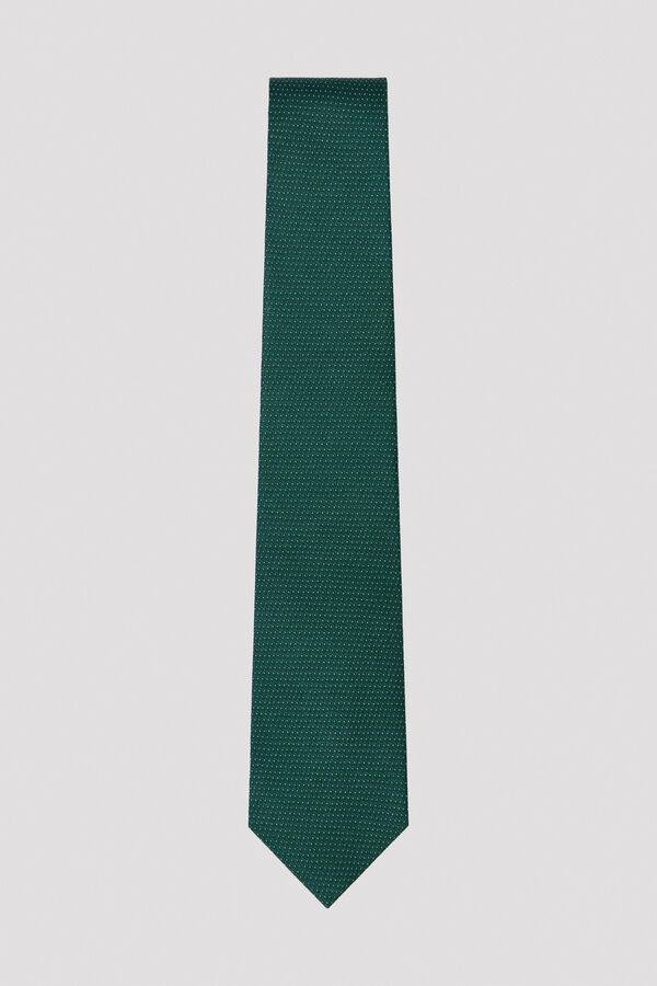 Cortefiel NATURAL silk tie Dark green